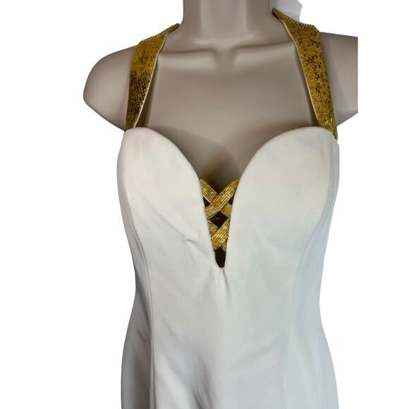 Niteline by Della Roufogali Beaded Halter Dress Vintage Cocktail 8 - Picture 2 of 14